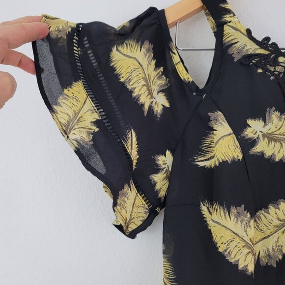 Disney Beauty and the Beast Dress Womens Sz M Black Chiffon Novelty Print Zipper - Picture 7 of 15